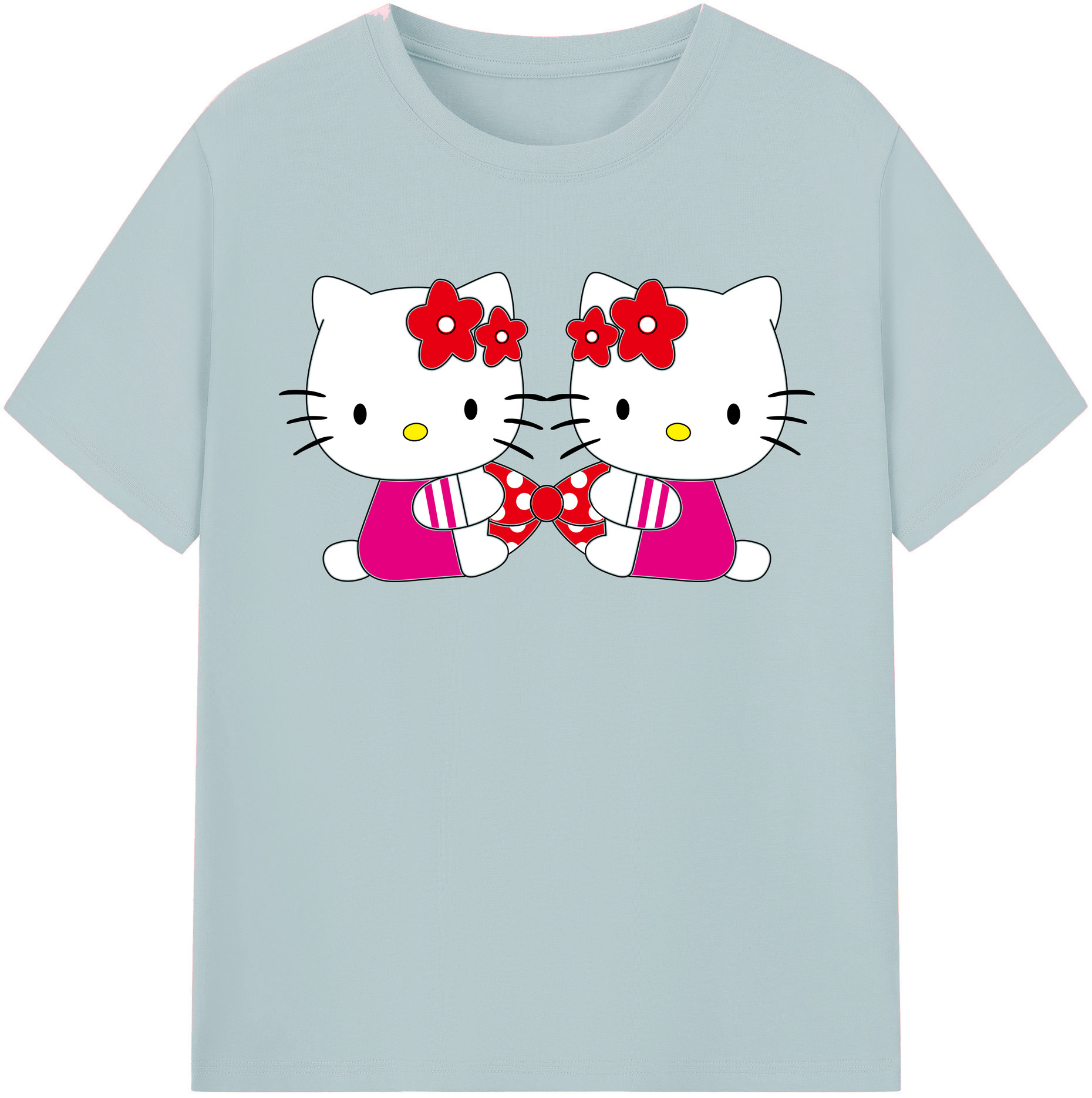 （画像用） Hello Kitty ハローキティ 綿100％半袖Tシャツ（フロントプリント）